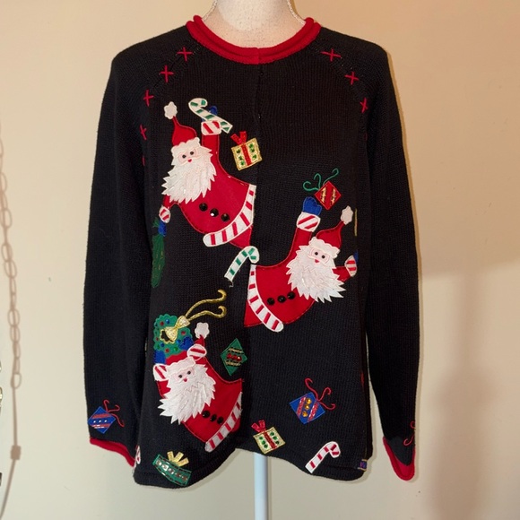 Tiara International Christmas Collection 2004 Vintage sequin beaded sweater - Picture 2 of 6